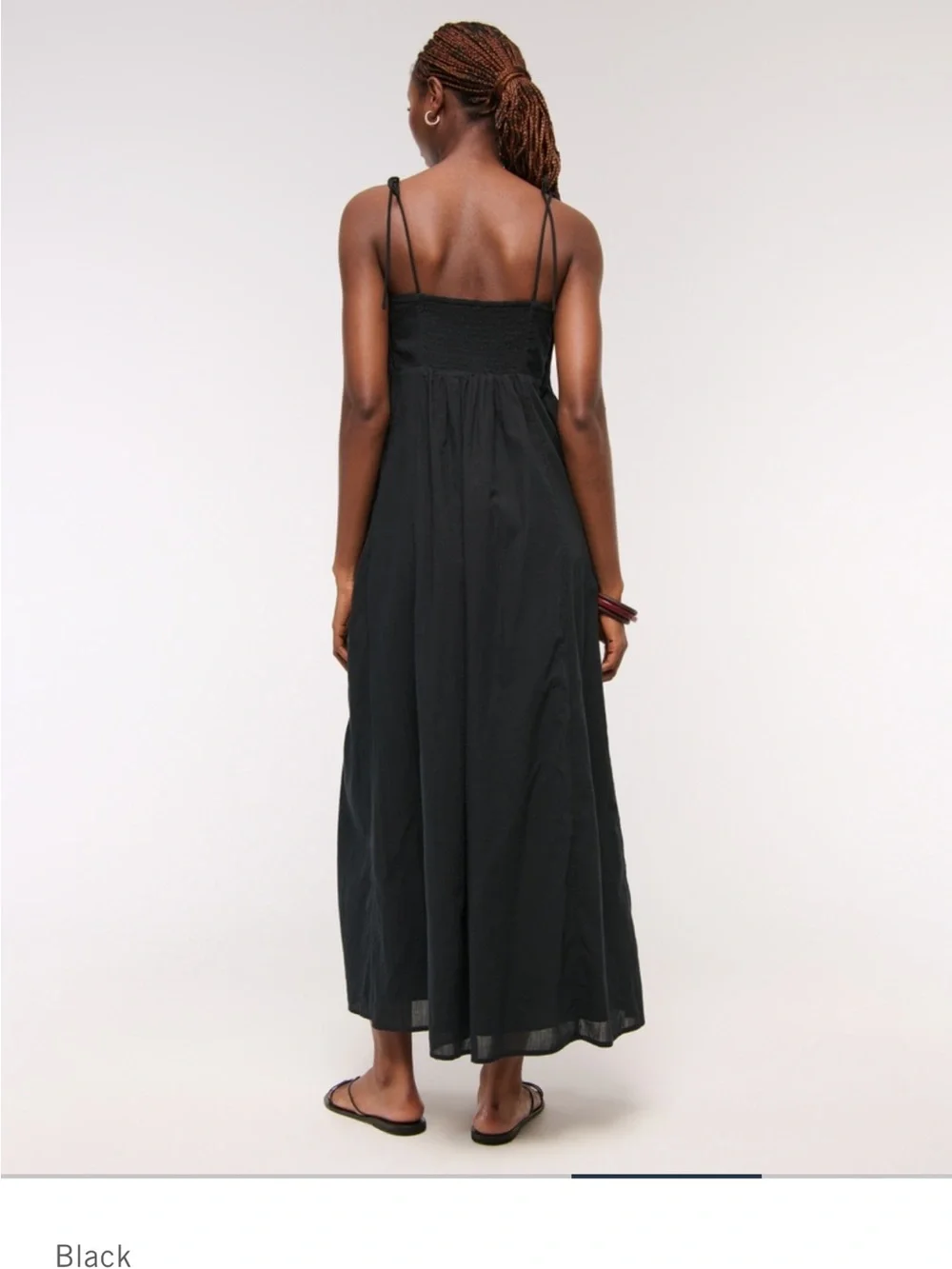 NWT Abercrombie & Fitch Black Maxi Dress with Tie Shoulders